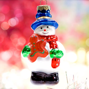 VINTAGE: Snowman Figural Blown Glass Ornament - Thomas Pacconi Classics Museum Series - Collection - Replacement - SKU 28 29-B-00033719 