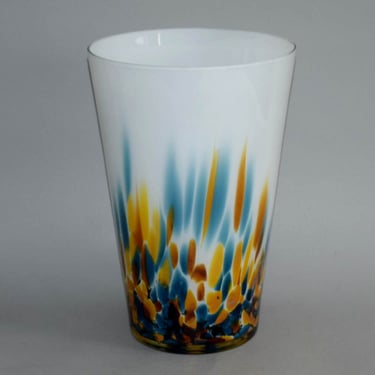 1980s Jozefina Krosno Art Glass Vase, Poland / Vintaeg Vase / Mid-century / Multicolour / 