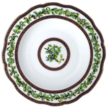 Vintage French Puiforcat Porcelain Chêne Royal Flat Limoges Soup Bowl 8.5 inch [13 available] 