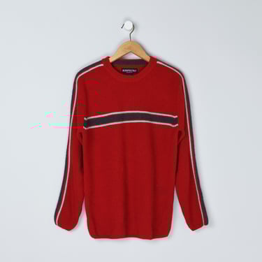 Vintage Y2k Red & Gray Striped Sweater - 2000s, skater, aeropostale, oversized, stripes, pullover, crew neck - Men's S 