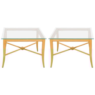 Tommi Parzinger Side Tables X-Base in Maple