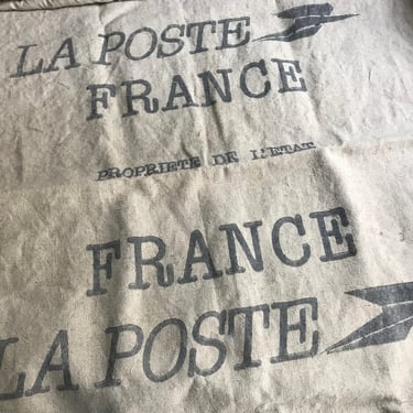 French La Poste Sack, Large Postal Bag, Cotton, Hemp, Upholstery Sewing Projects Fabric 