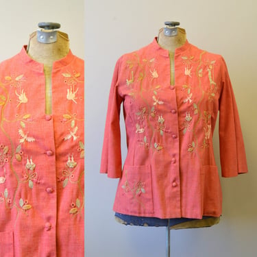 1960s Emporium Embroidered Coral Jacket 