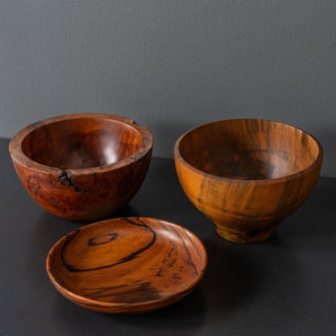 Trio of Turned Wood Bowls