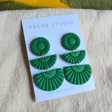Green statement earrings 