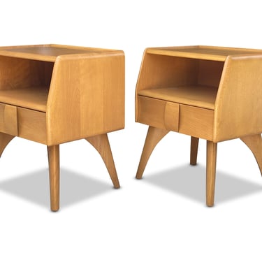 HOLD - Pair of Restored Heywood Wakefield Kohinoor Nightstands, Circa 1949 - *Please ask for a shipping quote before you buy. 