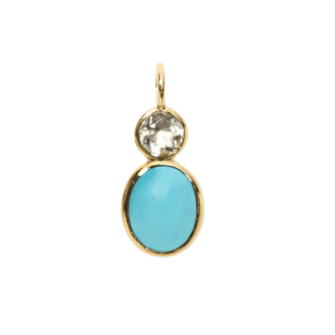 Oval Charm - Green Amethyst + Turquoise — Charm + Chain Trunk Show