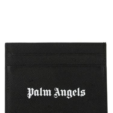 Palm Angels Men Black Leather Card Holder