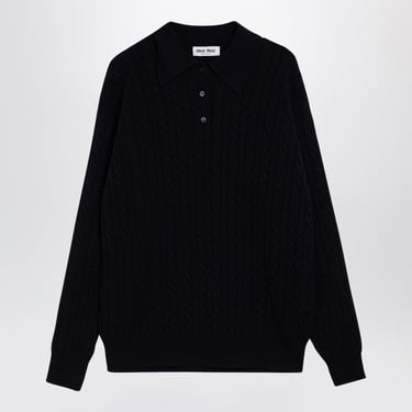 Miu Miu Blue Cashmere Cable-Knit Sweater Women