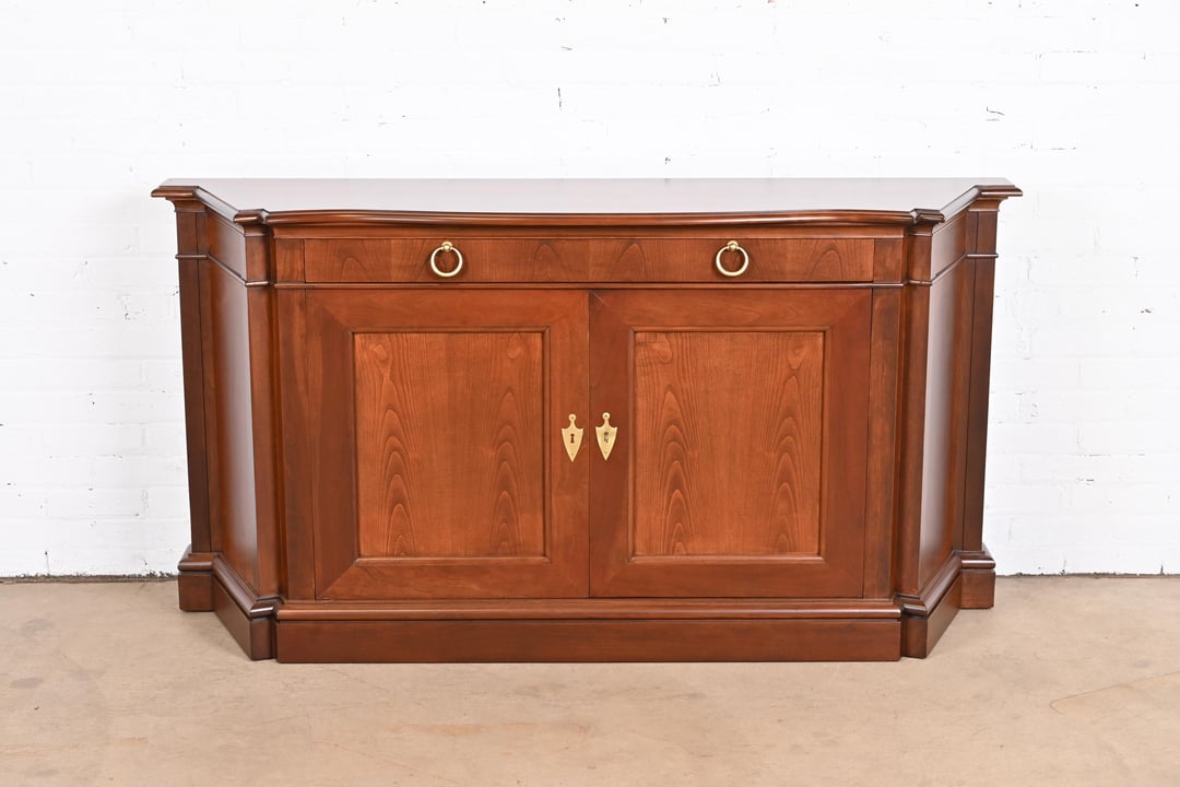 Baker Furniture French Regency Cherry Wood Sideboard Credenza or Bar