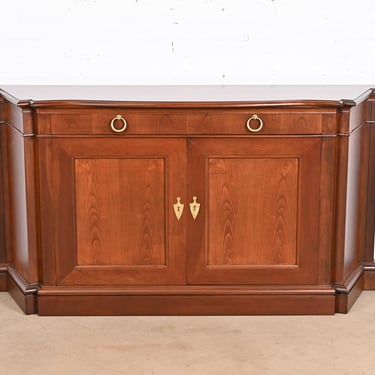 Baker Furniture French Regency Cherry Wood Sideboard Credenza or Bar Cabinet, Newly Refinished