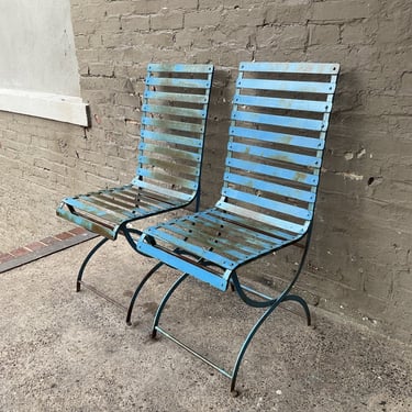 Pair of MCM Metal Patio Chairs