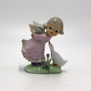vintage angel and goose figurine made in Japan 