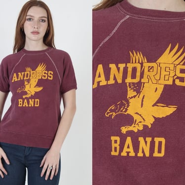 Vintage 60s 70s Andress Band Eagles, High School Raglan Short Sleeve Sweatshirt 