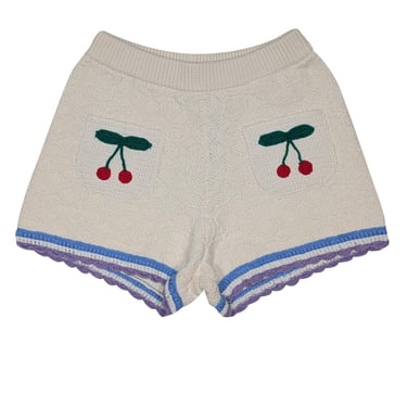 Coach - Ivory Signature Cherry Knit Shorts w/ Colorful Trim Sz XS