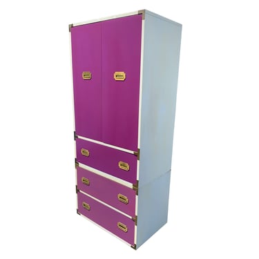 Vibrant Purple Campaign Gentleman's Chest Dresser Armoire Space Age Mod Pop 
