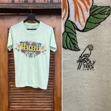 Vintage 1970’s Cartoon Hawaii Tiki Tropical Thin Tee Shirt, 70’s T-Shirt, Vintage Clothing 