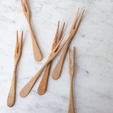 Pair of Vintage Wood Forks