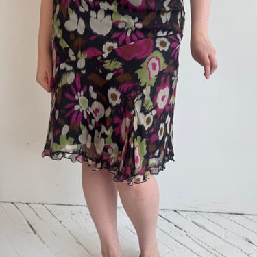 Italian Vintage - Silk Floral Skirt (XL/1X)