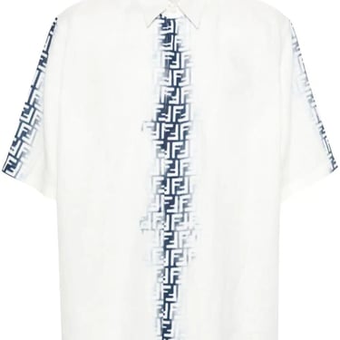 Fendi Men Ff-Print Linen Shirt