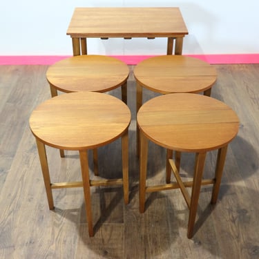 Mid Century Modern 1960's Teak Nesting Table Set Poul Hundevad For Novy Domov Classic Style Flexible Nest of Tables 