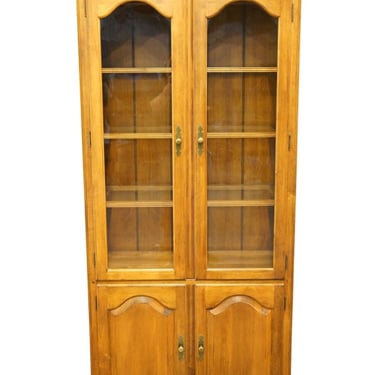 ETHAN ALLEN Country French Collection Solid Maple 34" Lighted Display Wall Unit / Bookcase 