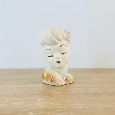 Vintage Lady Head Vase Made in USA 