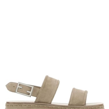 Fendi Men Cappuccino Suede Sandals