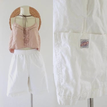 high waist cotton shorts 26-32 - vintage 90s 1990s womens white distressed high waisted cotton 