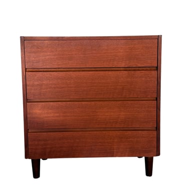 Mid-century Modern Walnut Four Drawer Dresser 