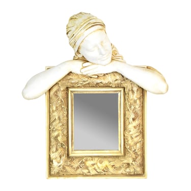 Vintage Marc Sijan Wall Mirror Sculpture Life Size Head of Woman in Head Scarf 