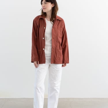 The Toulouse Jacket | Vintage Brick Red Chore Jacket | Unisex French Lightweight Cotton Utility Workwear | S M | 