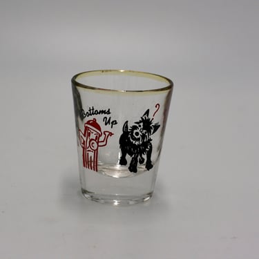 vintage scottie dog shot glass 