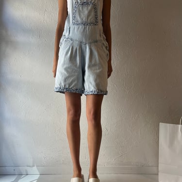 90s 'Good Fellows' Denim Overall Shorts / Medium 