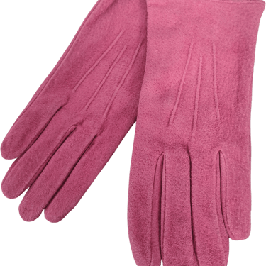 80s Pink Leather Suede Gloves Acrylic Lined Winter By Fownes