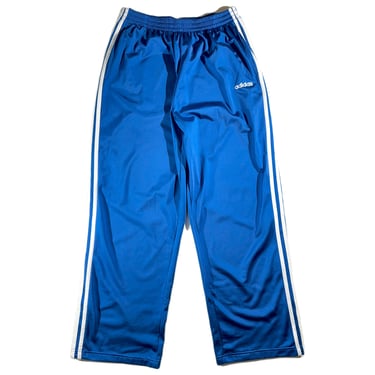 Vintage Blue Adidas Tearaway Pants Shiny Metallica Sporty