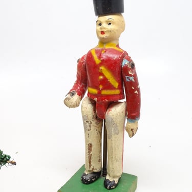 Antique 1800's Wooden Toy Soldier, Hand Painted, Vintage Military Toy, Erzgebirge Germany, Christmas Putz, 