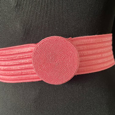 turquoise stretch belt 1980s elastic swirl circle medium 