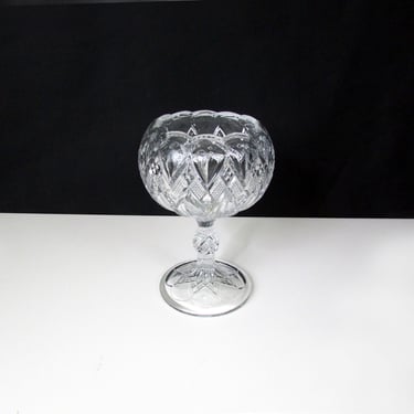 Stunning Glass Compote Bowl-Footed-Coarse Zig Zag pattern by Bryce- EAPG Highland Higbee 