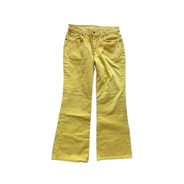 Vintage Y2K Newport News Yellow Low Rise Flare Jeans, Size 30 