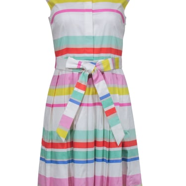 Kate Spade - Multicolor Stripe Sleeveless w/ Pleated Skirt Sz 4