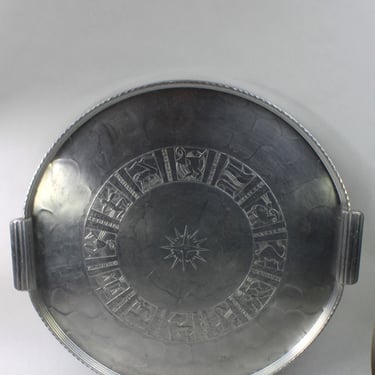 Arthur Armour Zodiac Tray Hand Hammered Anodized Aluminum Platter 