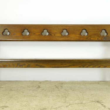 Antique 71.5 in. Chestnut Wood Church Pew Bench