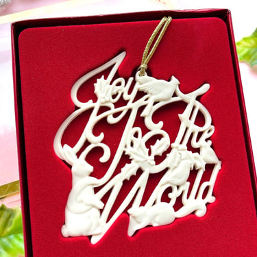 VINTAGE: 2001 - Lenox Joy To the World Ornament with Red Box - Songs of Christmas Collection - Lenox China 