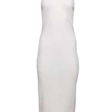 Rag & Bone - Cream Ribbed Stretch Knit Sleeveless Midi Dress Sz XL