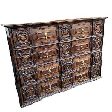 English 18th c Marriage Chest