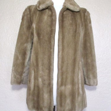 Faux Fur Coat, Vintage 1970s Style VI Ltd., S/M Women, Tissavel Faux Fur Jacket, Zip Up Peacoat 