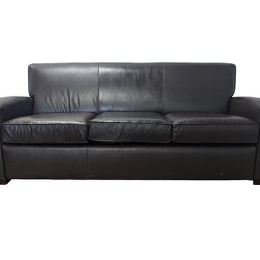 Brown Leather Couch with Bed Re-Dyed