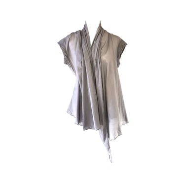 European Culture Lavender Gray Shrug Long T-Shirt M/C Donna Cape Jacket Shawl L 