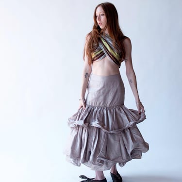 Putty Silk Ruffled Skirt | Romeo Gigli for Callaghan 